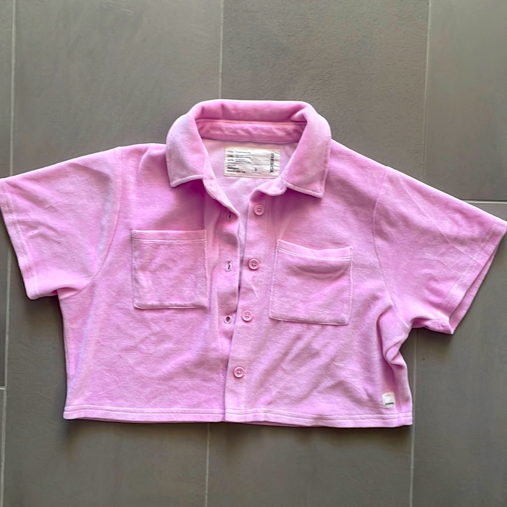 RSQ pink cropped top